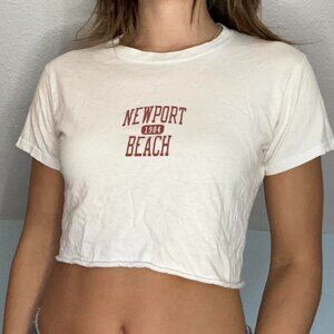 Brandy Melville White Newport Top Beachy Preppy Summer Spring Coconut girl 90s